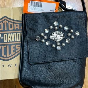 Harley-Davison leather black cross body